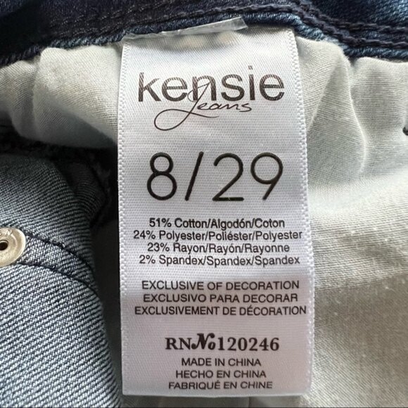 Kensie Jeans with Flower  Embroider Skinny Jeans Size 8 - Picture 9 of 11